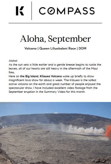 September 2023 Hawaii Big Island Style Newsletter