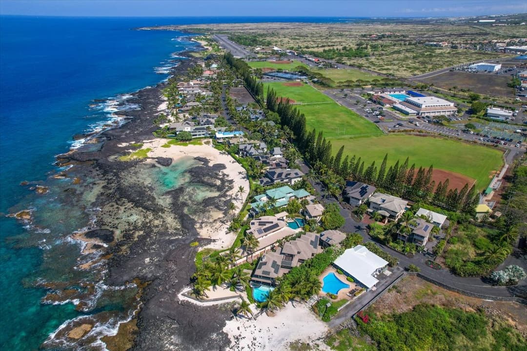 Kona coastline near historic Royal Compound oceanfront properties