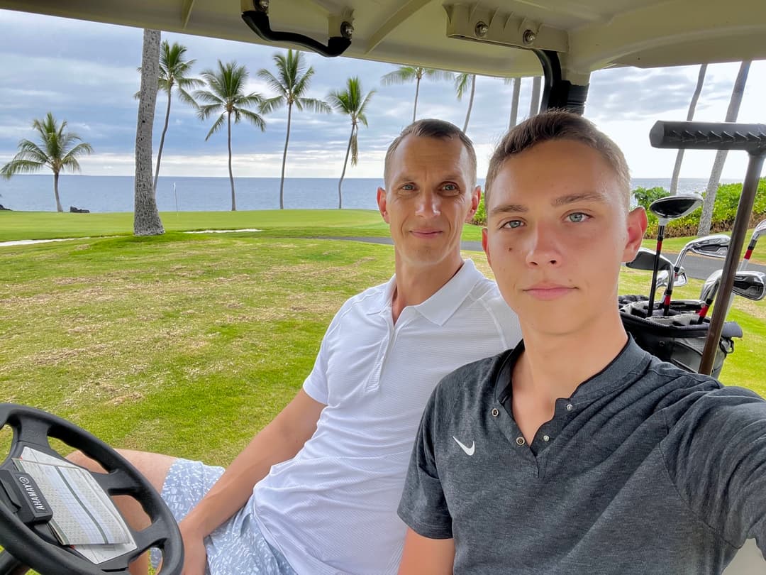 Emil & Tim at Kona Country Club Golf course