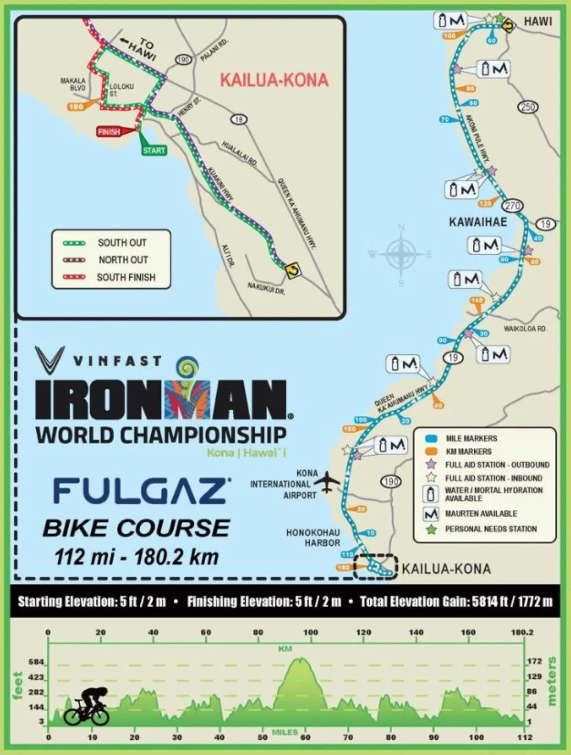 2024 Kona Ironman World Championship - Race maps