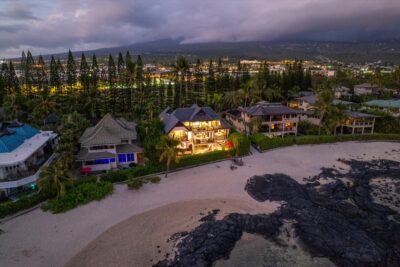 Kona Bay Estates oceanfront home near Old Kona Airport Park and pickleball courts